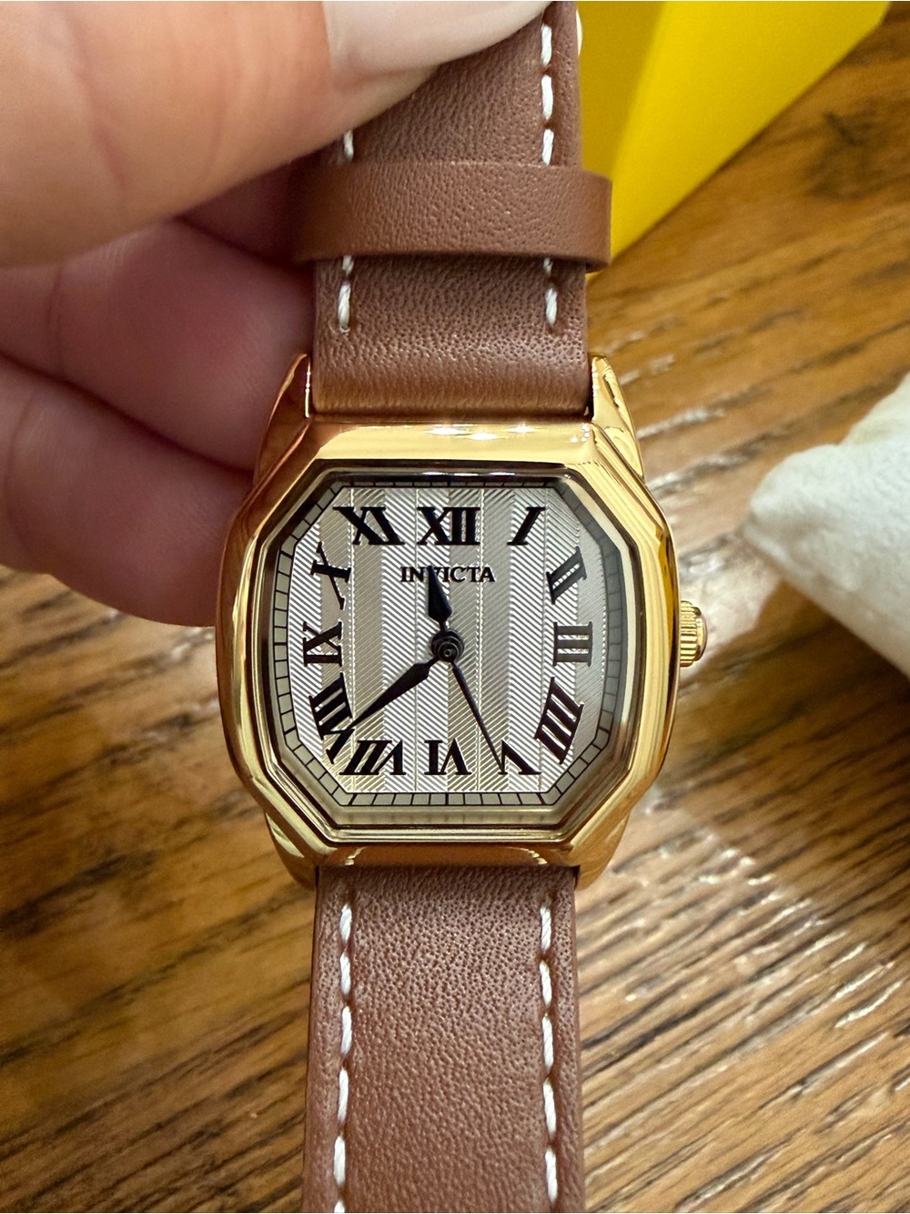 Invicta Wildflower Gold-Tone Case Brown Leather Strap Watch